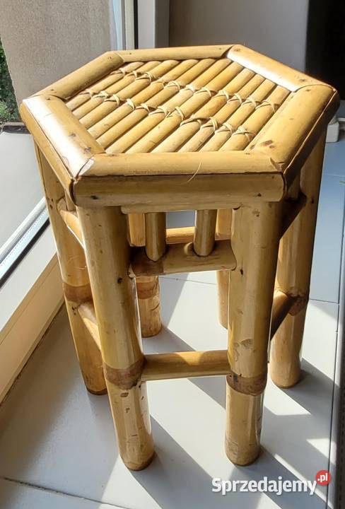 Orientalny bambusowy kwietnik stoliczek Stołki i taborety Kraków sprzedam