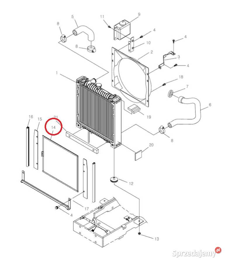Siatka chłodnicy radiatora TRG170 LS Tractor Tajęcina