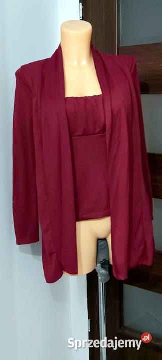 L Sweter 2w1 z bluzka burgund sprzedam
