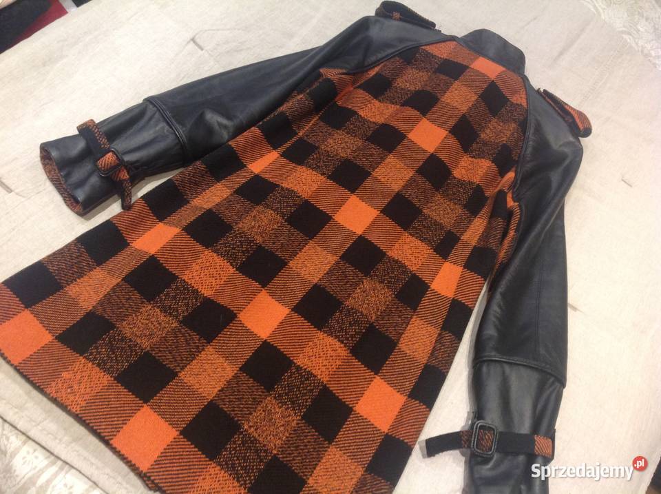 Płaszcz Damski GIL SANTUCCI r S Skórzane rękawy Nowa Sól sprzedam