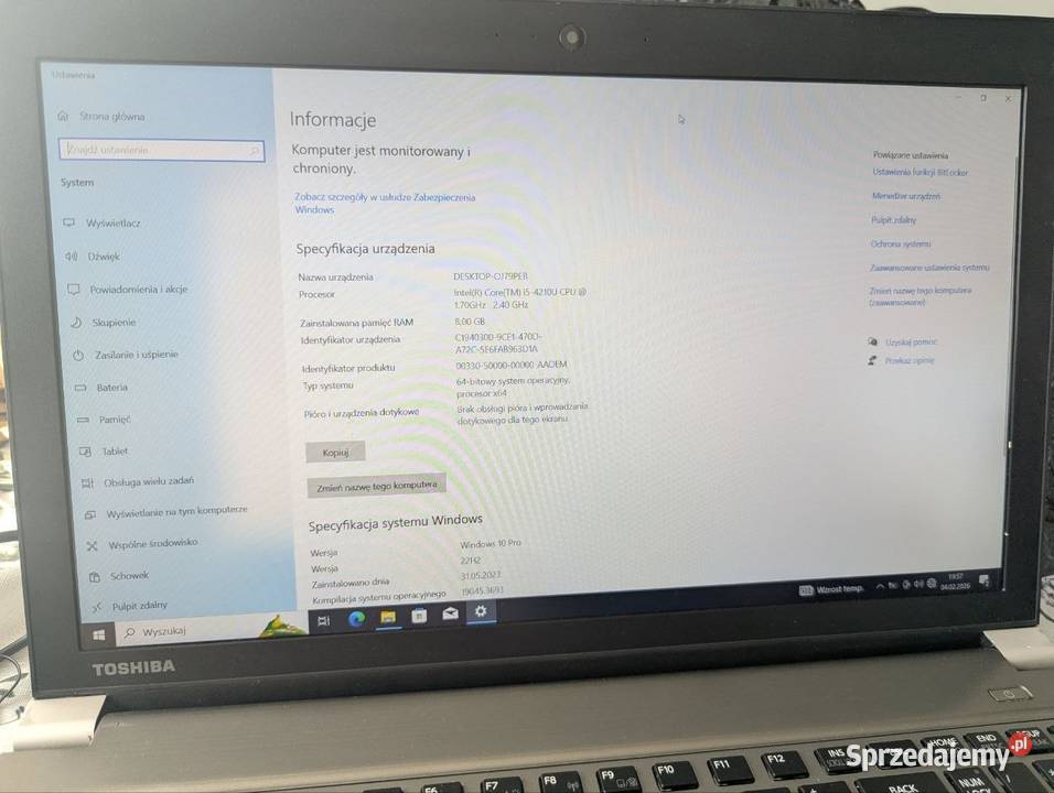 Toshiba Tecra Z50A16C i54210U 8 GB RAM 256 GB Toshiba Kielce