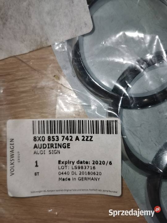NOWRY ORYGINALNY EMBLEMAT LOGO TYŁ AUDI A1 osobowe pomorskie sprzedam