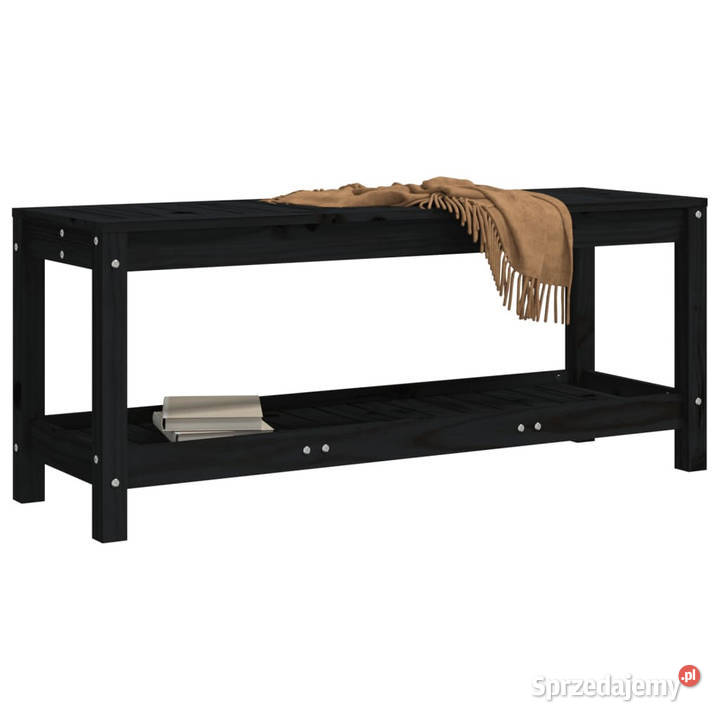 Ławka ogrodowa czarna 108x35x45 lite drewno Warszawa