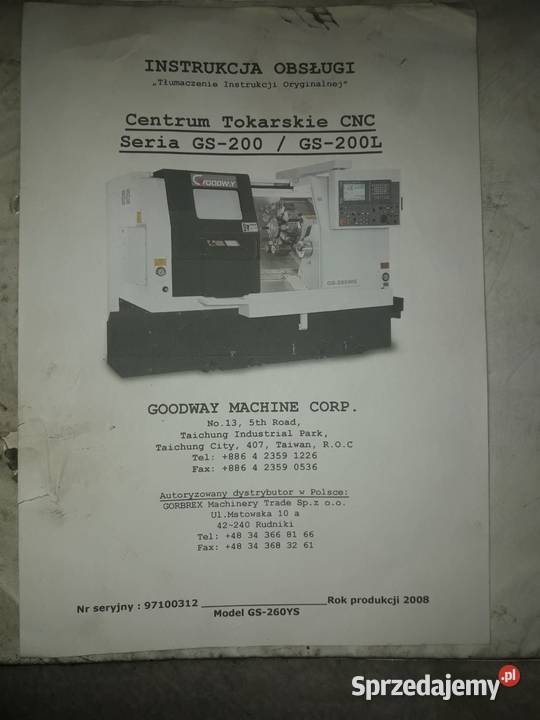 Goodway GS260YS CNC centrum tokarskofrezarskie