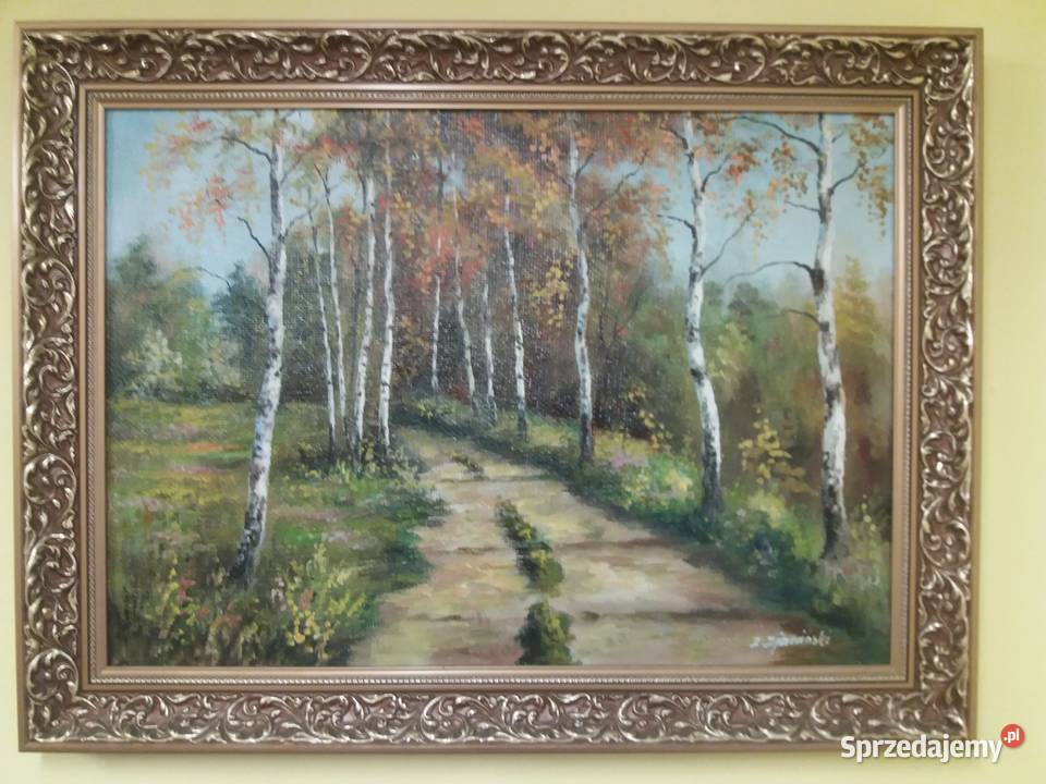 obraz olejny na płótnie w ramie 82x62 Gliwice