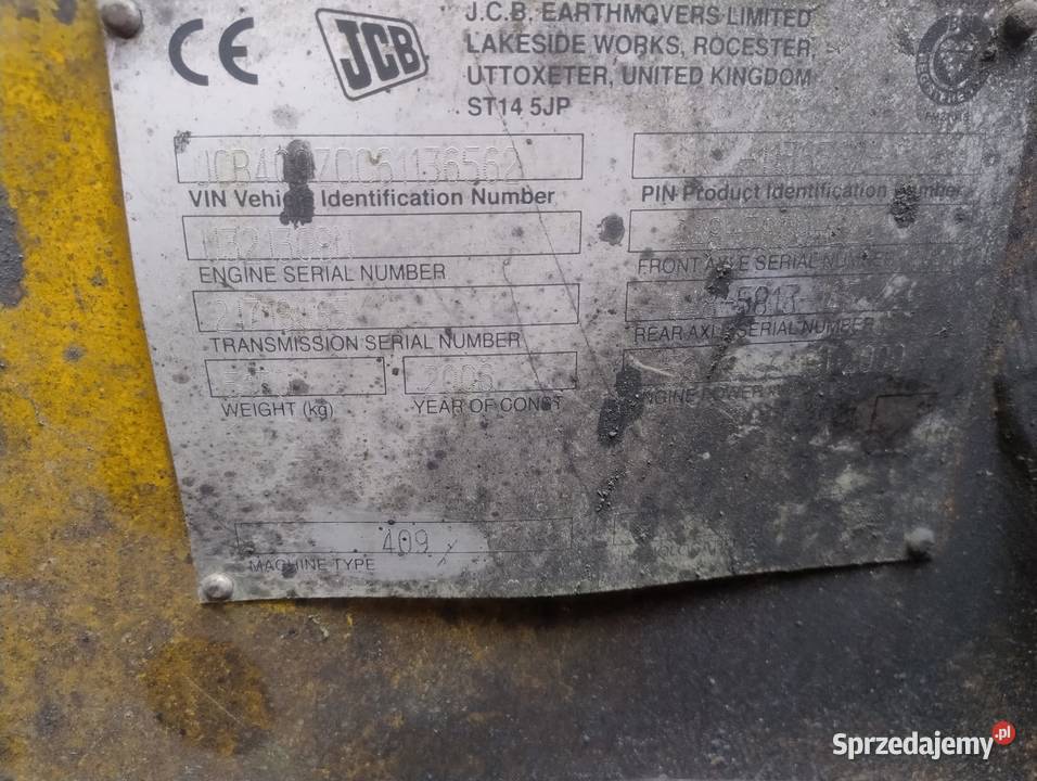 JCB 409 2006r Felga Wilkowo