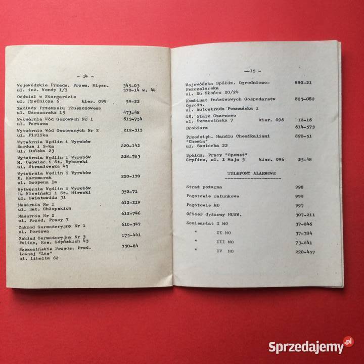 1915 Spis Telefonów PSS Społem Przeradzka Antykwariat zachodniopomorskie Szczecin