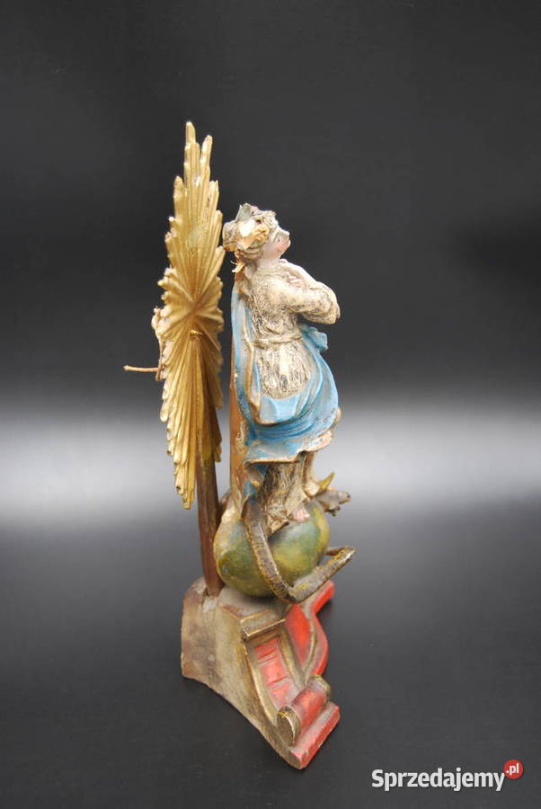 Madonna Immaculata rzeźba drewno Bawaria XVIII w Antyki