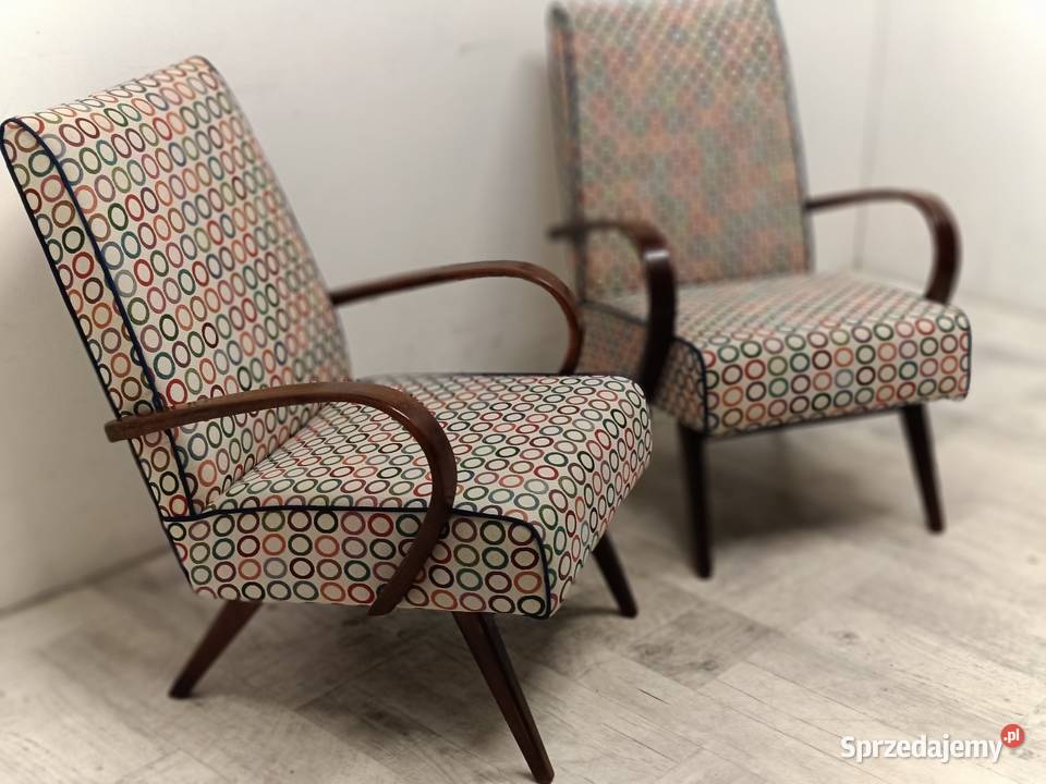 fotel fotele art deco design vintage stare PRL łódzkie Radomsko