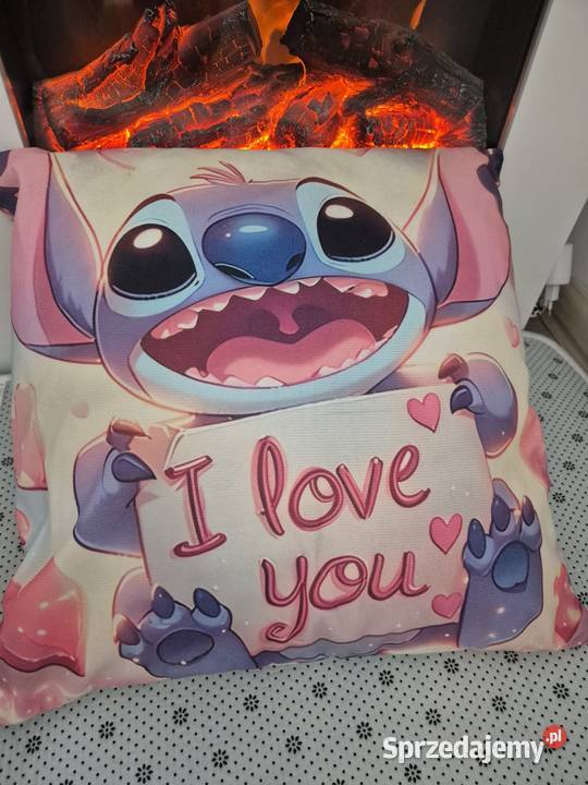 Nowy komplet poduszka z poszewką Stitch I love Wyposażenie wnętrz Wrocław