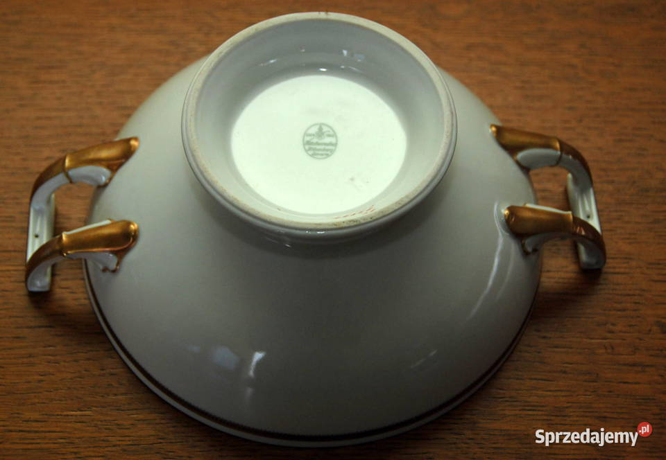 Hutschenreuter Waza z pokrywą porcelana zdobiona Kalinowo