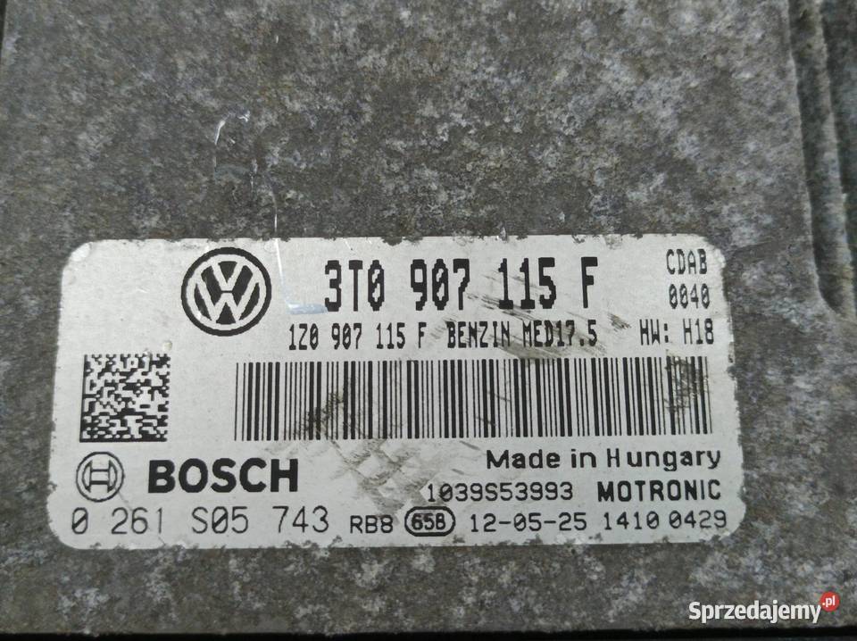 STEROWNIK SILNIKA 3T0907115F 0261S05743 Skoda