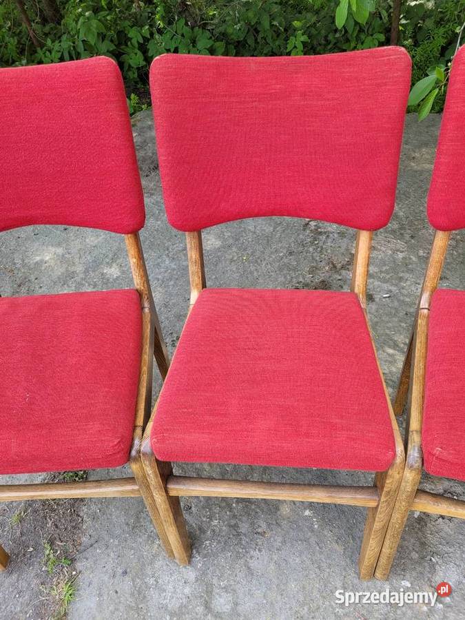 Stare krzesła PRL Hałas motylki 4 sztuki retro Jarosław