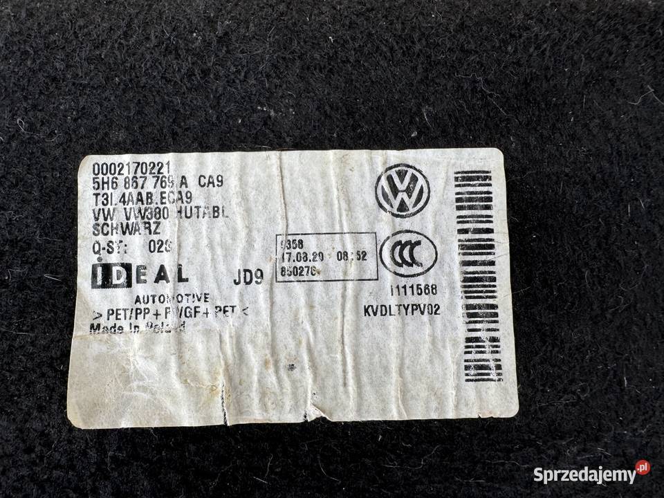 PÓŁKA TYLNA BAGAŻNIKA VW GOLF 8 VIII 5H6867769A