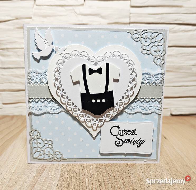 Kartka na Chrzest Święty chłopca ręcznie robiona Wejherowo