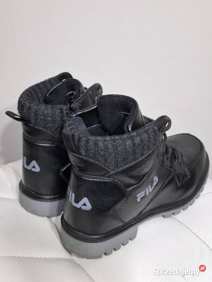 Fila 38 czarne ocieplane trapery zimowe niebieski Kraków