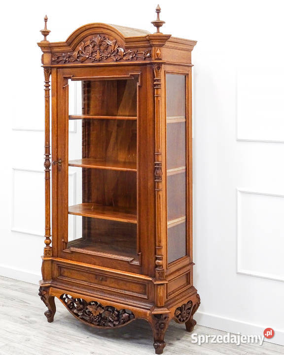 Serwantka WITRYNA orzechowa nóżki BIBLIOTECZKA wielkopolskie Kalisz sprzedam