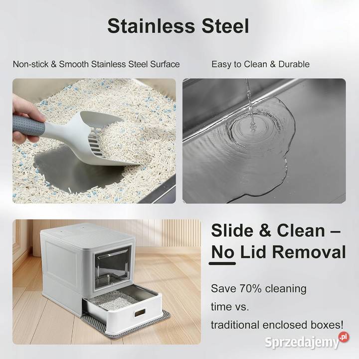 DUŻA KUWETA KOTA Z SZUFLADĄ ŁOPATKA Myszyniec