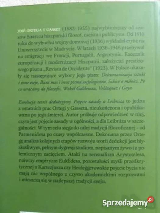 Ewolucja teorii dedukcyjnej Jose Ortega Gasset Pozostałe Hrubieszów