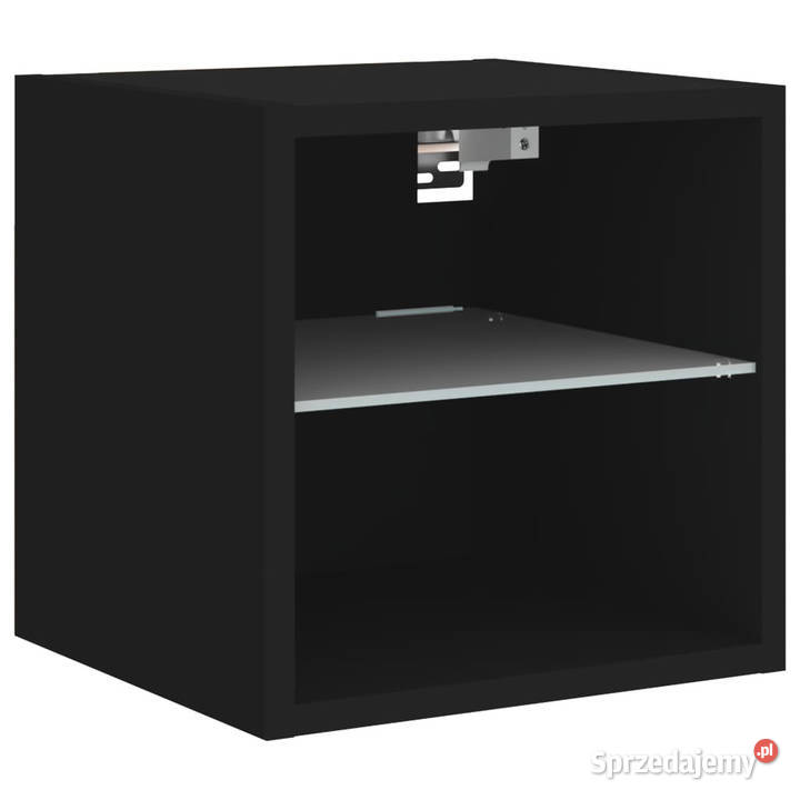 Ścienna szafka TV z LED czarna 30x285x30 Warszawa