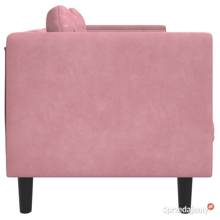 Sofa 3osobowa z poduszkami różowa aksamit Warszawa