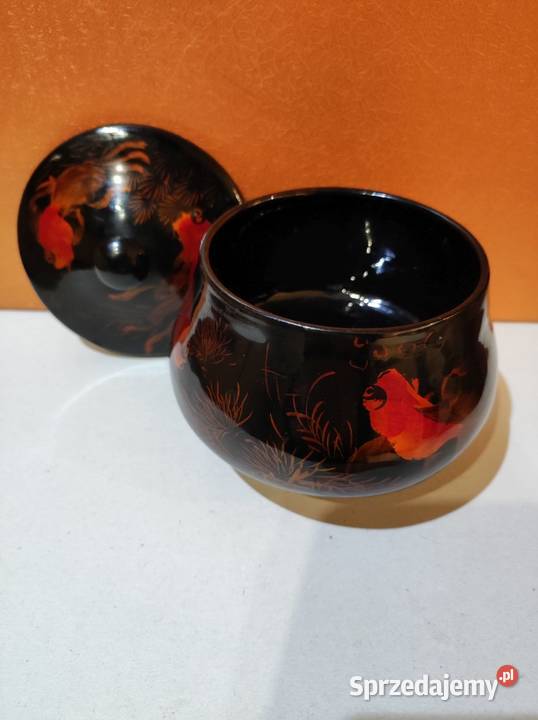 czarna szkatułka puzderko z laki złote rybki świętokrzyskie Kielce sprzedam