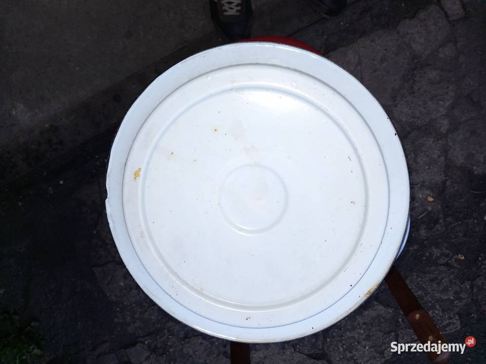 Zabytkowy kocioł duży garnek emaliowany z PRLu Sosnowiec
