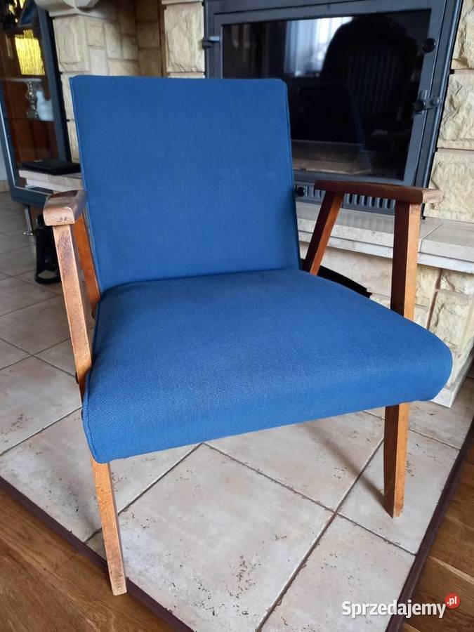 Stare fotele na sprężynach patyczaki PRL vintage Rawicz