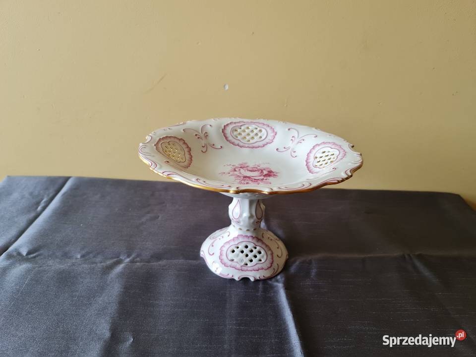 Porcelanowa zdobiona patera na nóżce mazowieckie Warszawa