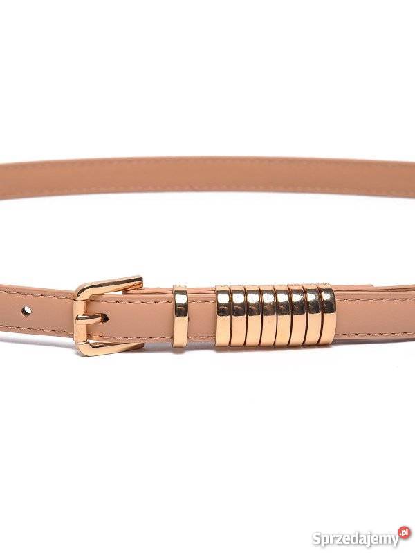 beżowy pasek Top Secret brązowy/beżowy