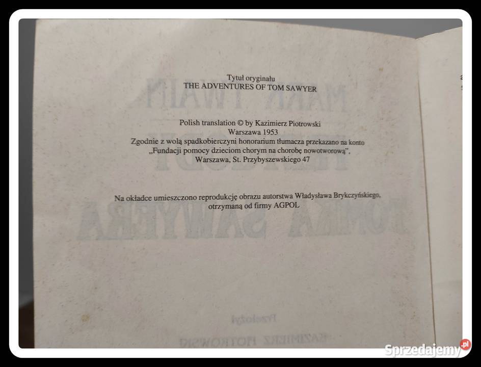 Mark Twain Przygody Tomka Sawyera Płock