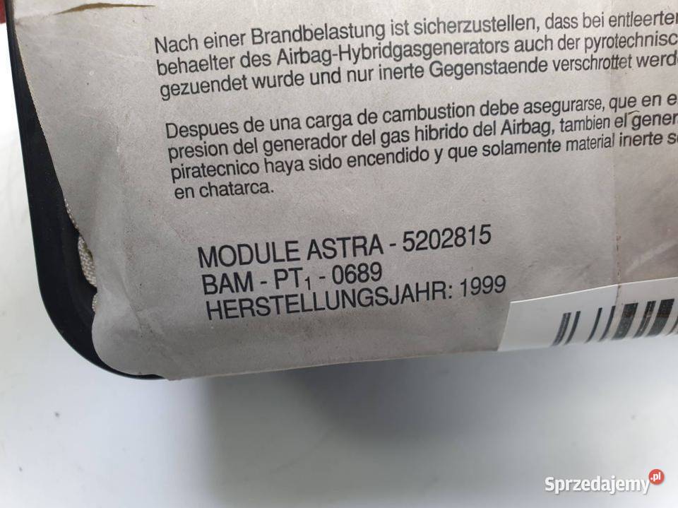 PODUSZKA AIRBAG OPEL ZAFIRA 5202815 kujawsko-pomorskie Lipno