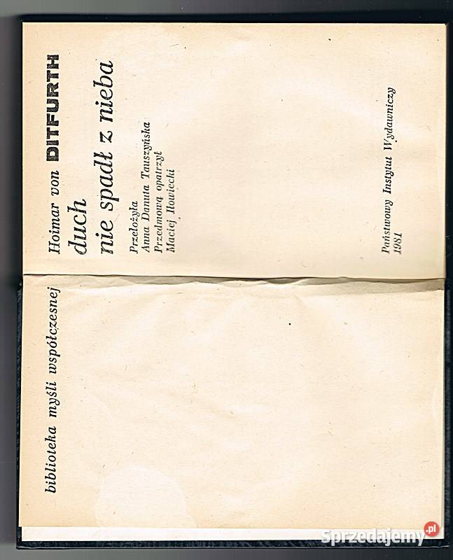 ZESTAW TRZECH KSIĄŻEK Hoimar von Ditfurth Kultura i Rozrywka śląskie Chorzów