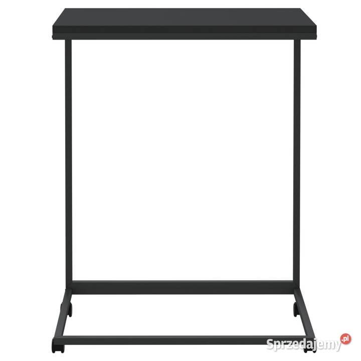 vidaXL Stolik boczny na kółkach czarny 55x35x70