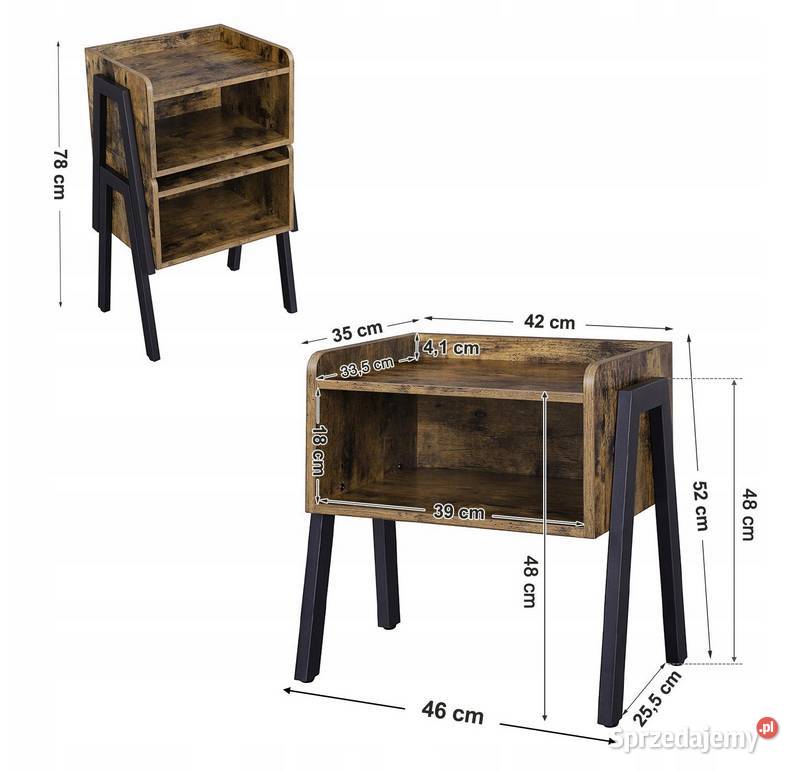 Stolik Szafka Nocna Rustykalna Loft Vintage