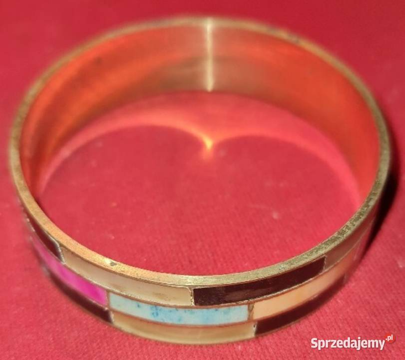 Bransolety mosiężne większe z masą kamieni śląskie