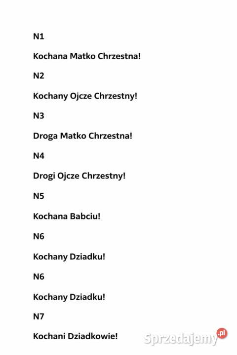 PODZIĘKOWANIE KOMUNIJNE W RAMCE A4 Sucha Beskidzka