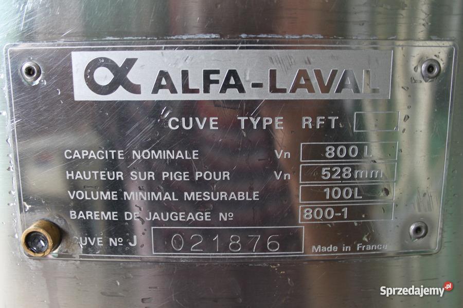 Schładzalnik chłodnia do mleka 800l AlfaLaval Stanisławki