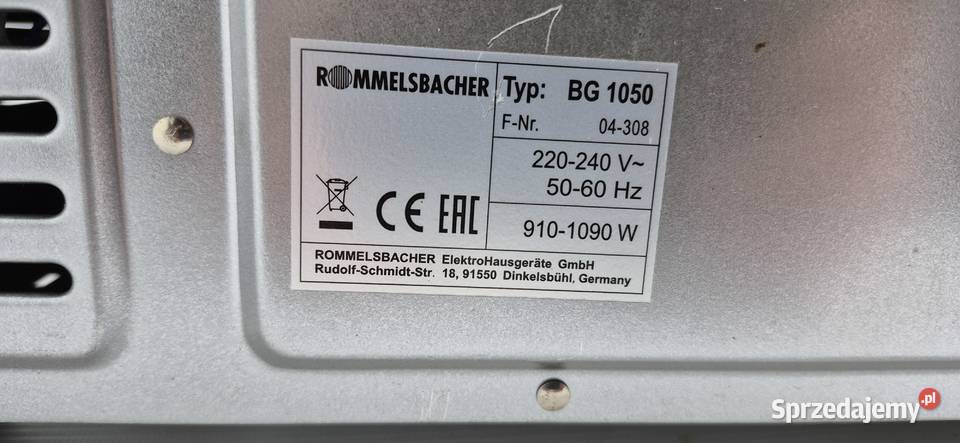 Mini Piekarnik ROMMELSBACHER BG 1050 Stan Made Biłgoraj