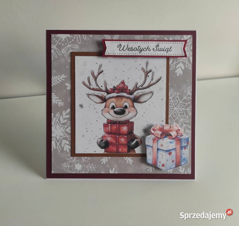 Kartka ręcznie robiona handmade świąteczna Boże Łódź sprzedam
