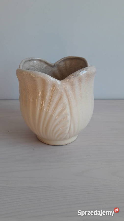 Doniczka ceramiczna kremowa Doniczki i osłonki Głuchołazy
