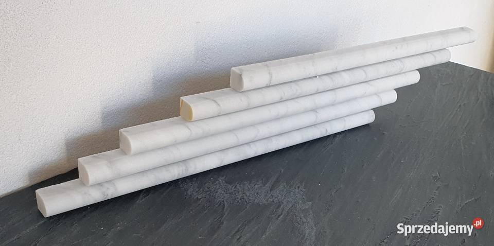 Wałek marmurowy ozdobny Bianco Carrara matowy Płytki i fugi Bielawa