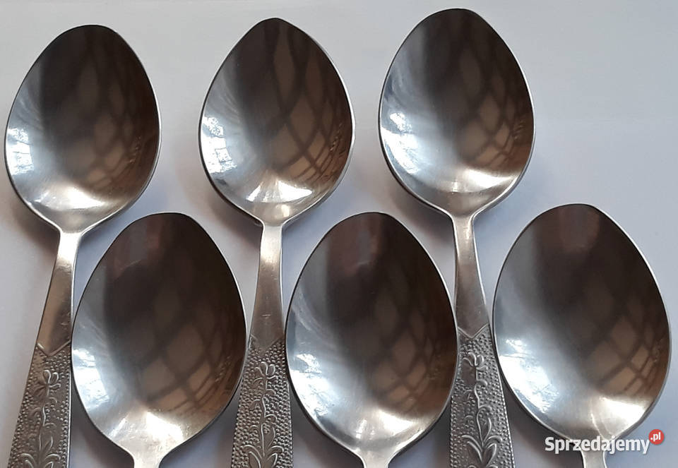 Łyżki obiadowe 2 ROŚLINNY Gerlach sztućce PRL Dąbrowa Górnicza sprzedam