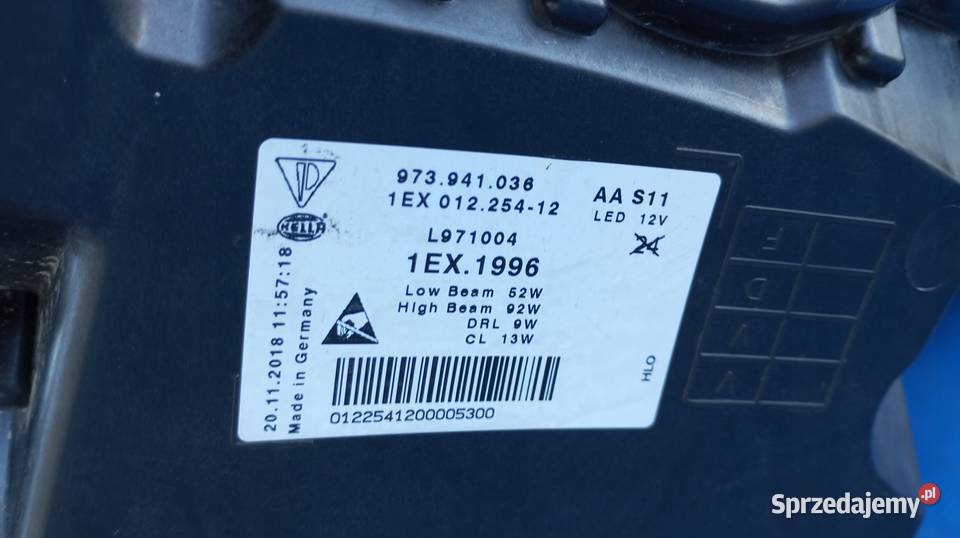 LAMPA PRAWY PRZÓD 973941036 PORSCHE PANAMERA 971 Nowy Tomyśl