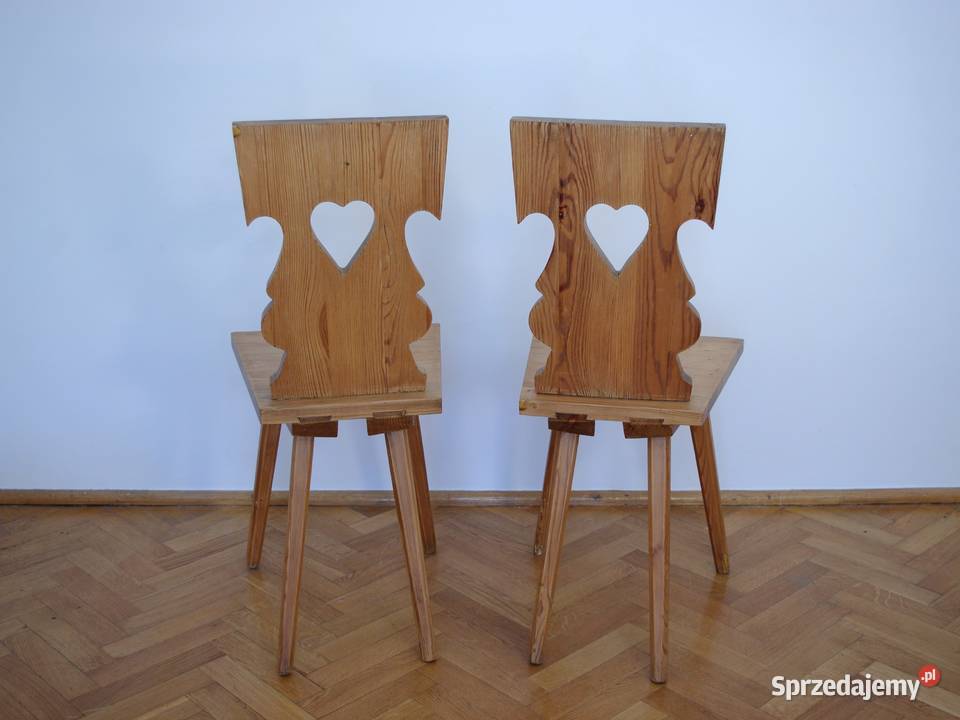 Krzesła drewniane Cepelia ludowe regionalne Gdańsk