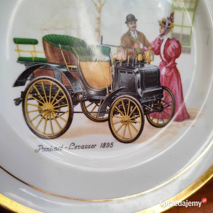 Angielska porcelana PanhardLevassor 1895 talerz Warszawa