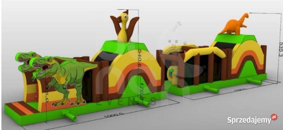 Duży dmuchany tor przeszkód z 2 części 20m mazowieckie Zalesie Górne