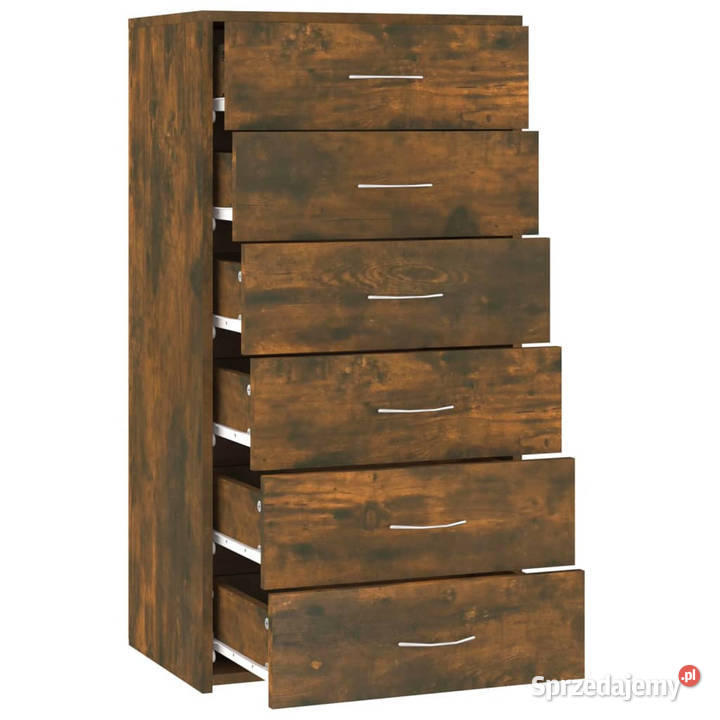Komoda z 6 szufladami przydymiony dąb 50x34x96