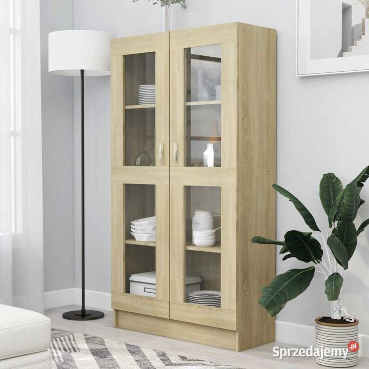vidaXL Witryna dąb sonoma 825x305x150 SKU802762 mazowieckie Warszawa