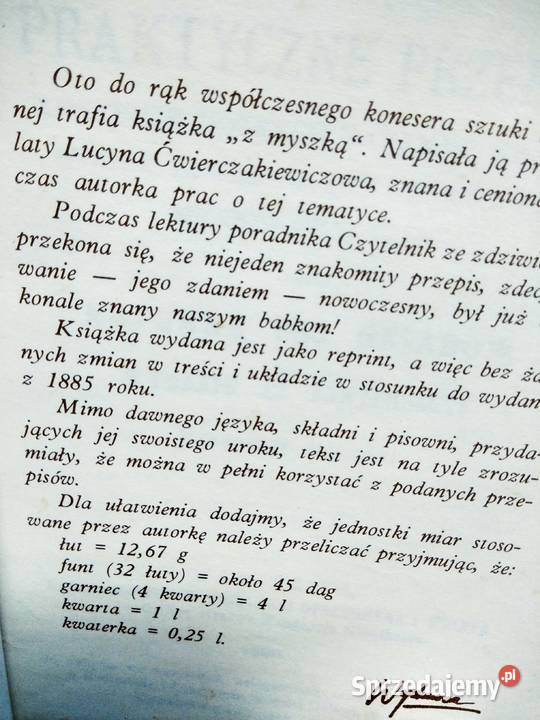 Ćwierczakiewiczowa praktyczne przepisy książki Warszawa sprzedam
